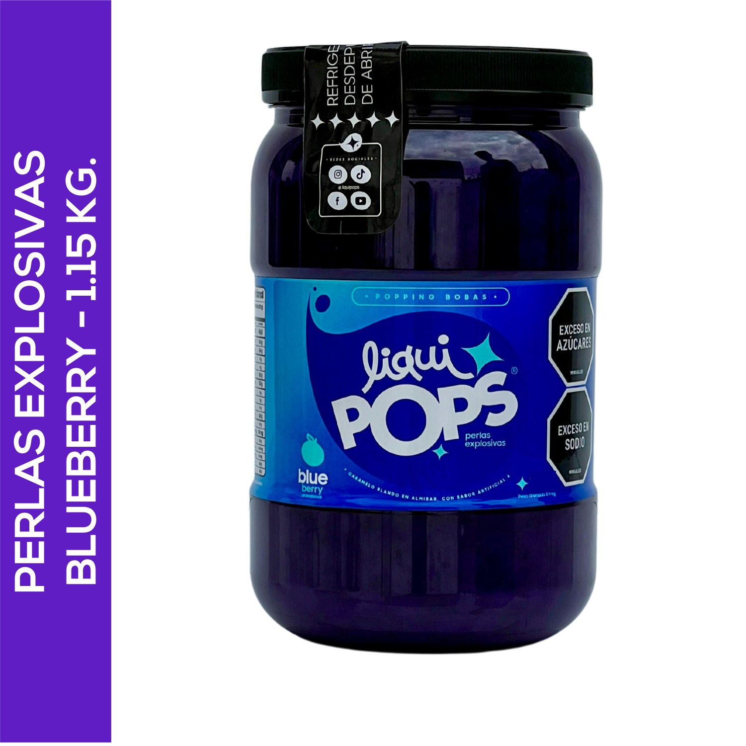 LiquiPops — perlas explosivas liquipops sabor a blueberry x 1150 gr